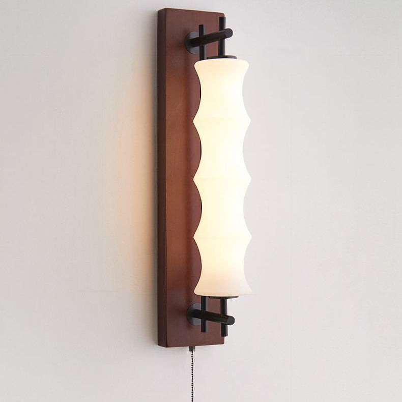 Rectangular Cylinder Solid Wood Wall Lamp