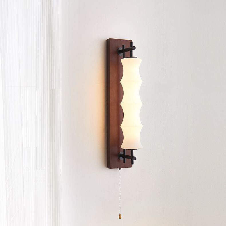 Rectangular Cylinder Solid Wood Wall Lamp