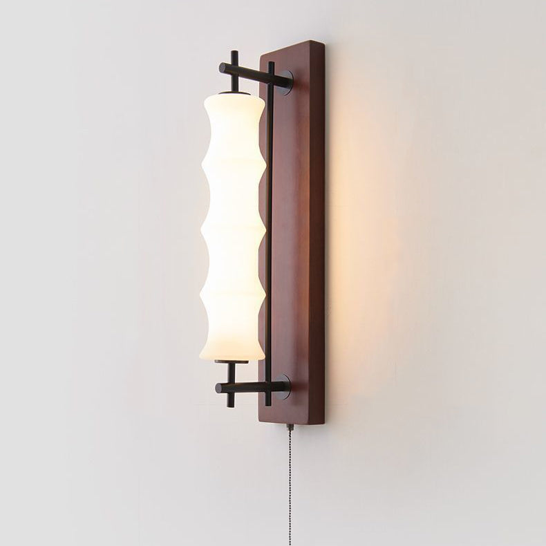 Rectangular Cylinder Solid Wood Wall Lamp