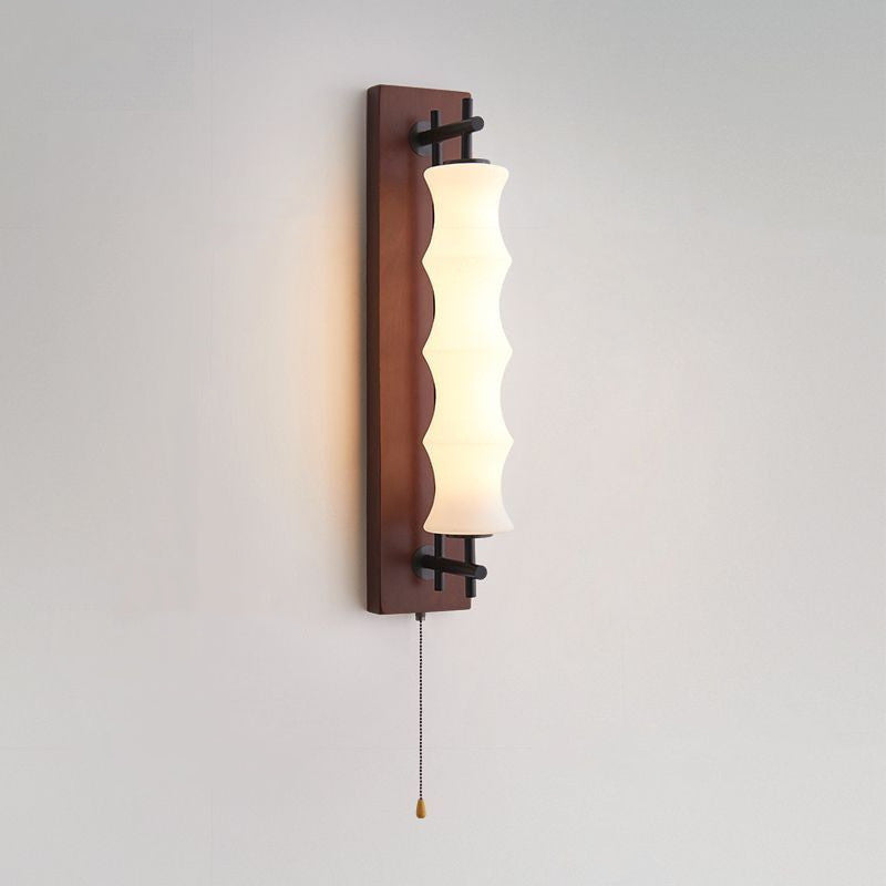 Rectangular Cylinder Solid Wood Wall Lamp