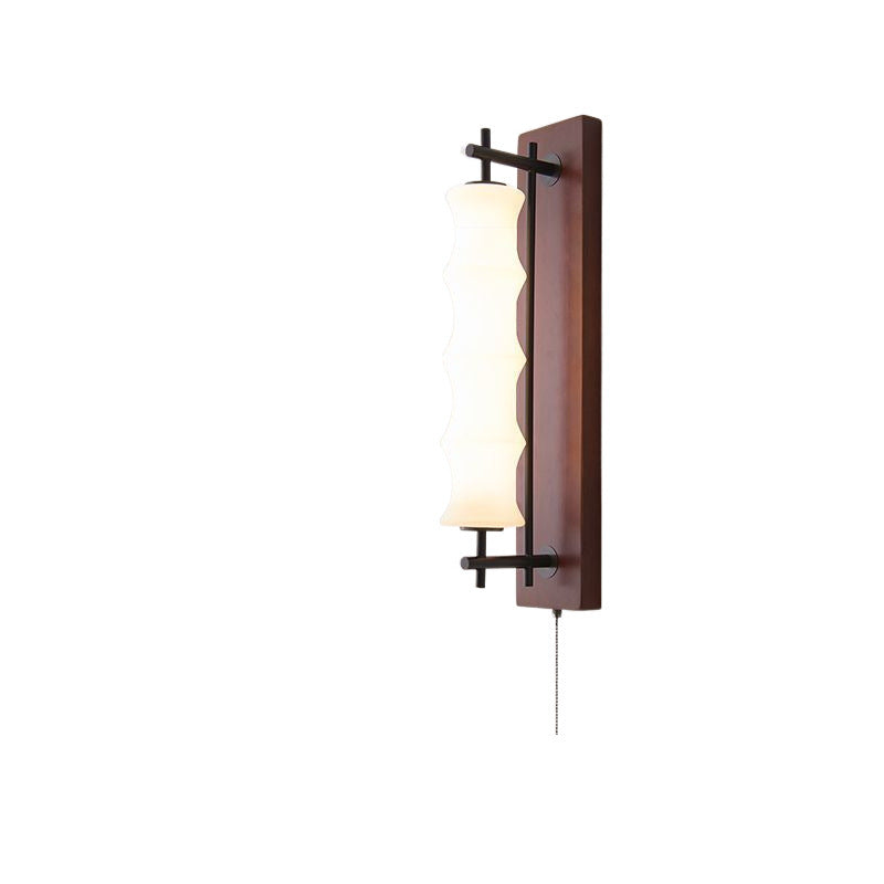 Rectangular Cylinder Solid Wood Wall Lamp
