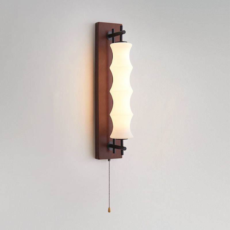 Rectangular Cylinder Solid Wood Wall Lamp