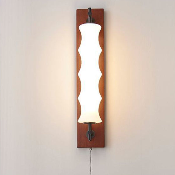 Rectangular Cylinder Solid Wood Wall Lamp