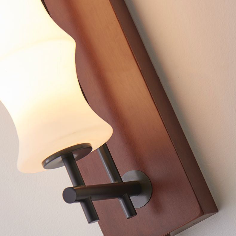 Rectangular Cylinder Solid Wood Wall Lamp