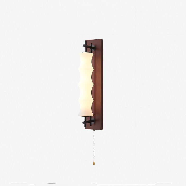 Rectangular Cylinder Solid Wood Wall Lamp