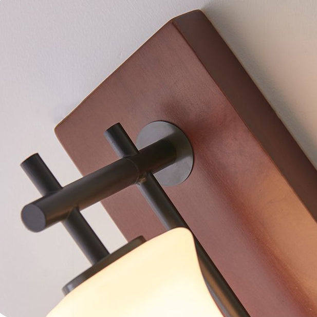 Rectangular Cylinder Solid Wood Wall Lamp