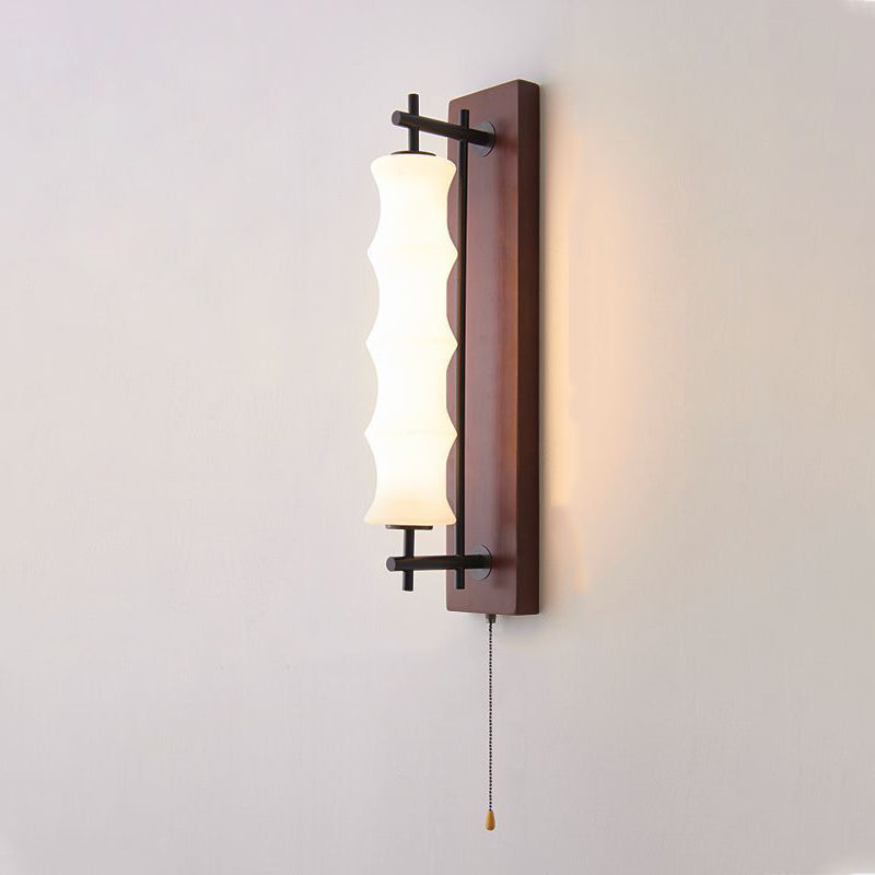 Rectangular Cylinder Solid Wood Wall Lamp