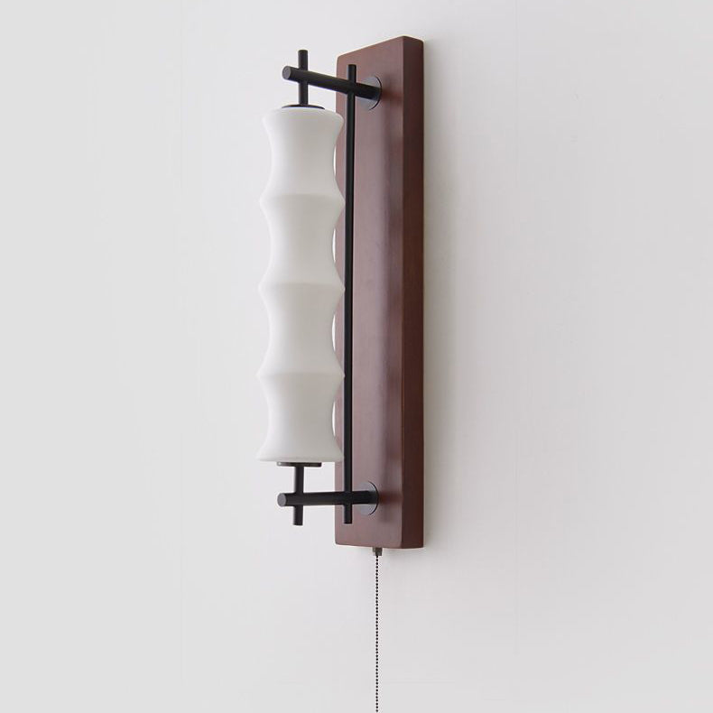 Rectangular Cylinder Solid Wood Wall Lamp