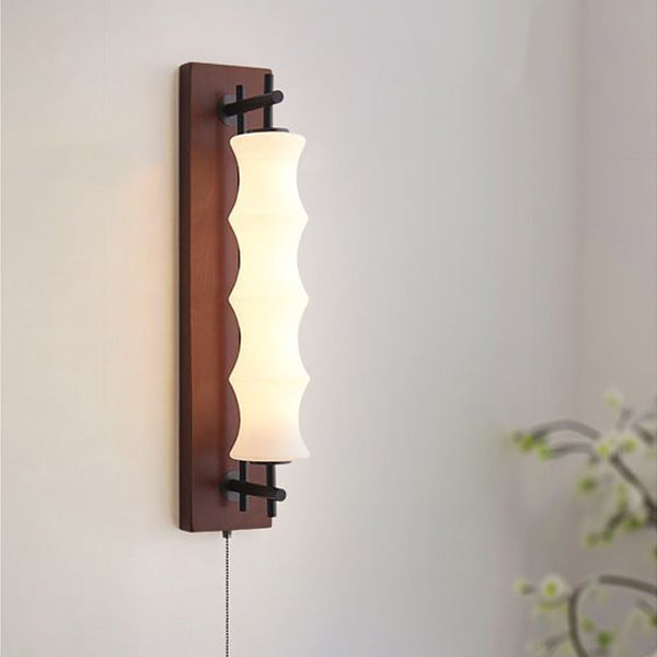 Rectangular Cylinder Solid Wood Wall Lamp