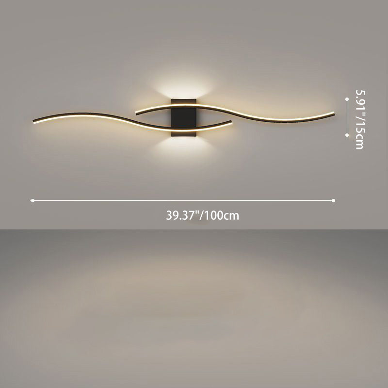 Long Curve Iron Acrylic Wall Lamp