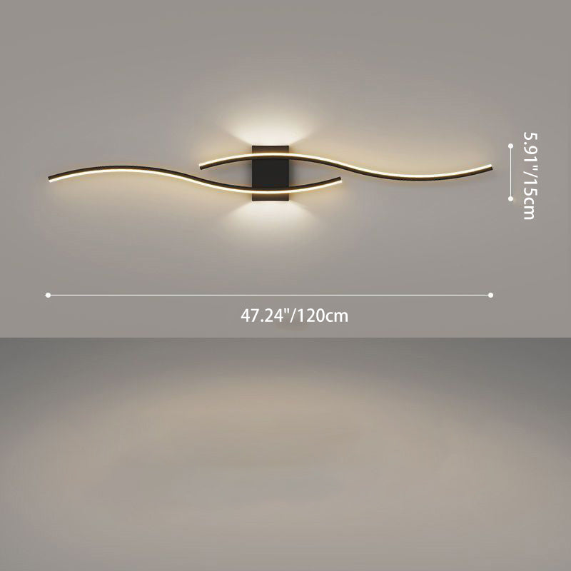 Long Curve Iron Acrylic Wall Lamp