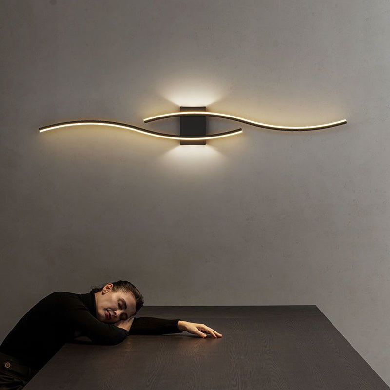 Long Curve Iron Acrylic Wall Lamp