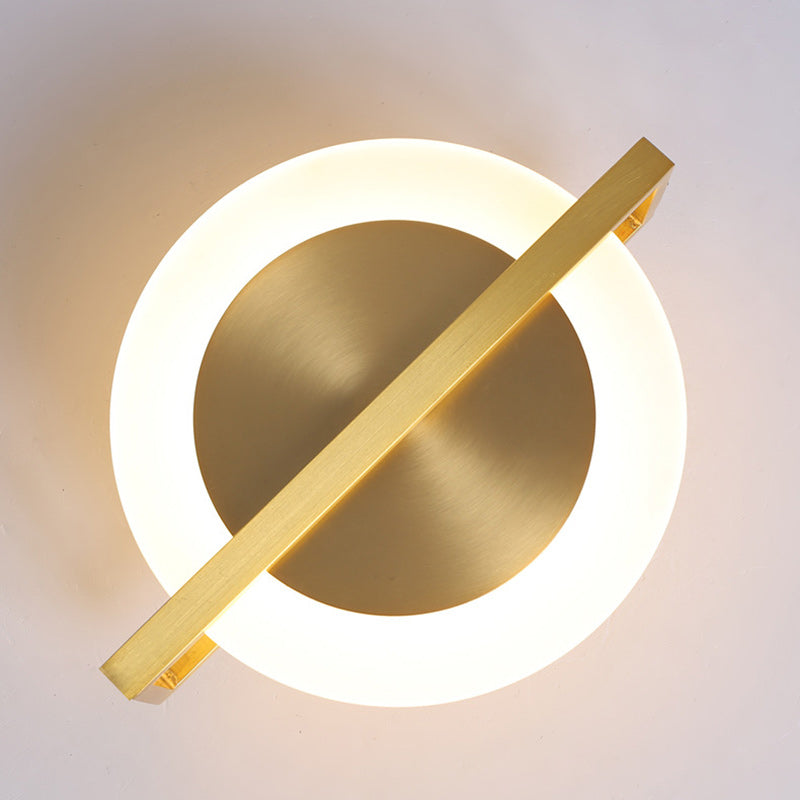 Round Full Copper Acrylic Wall Lamp