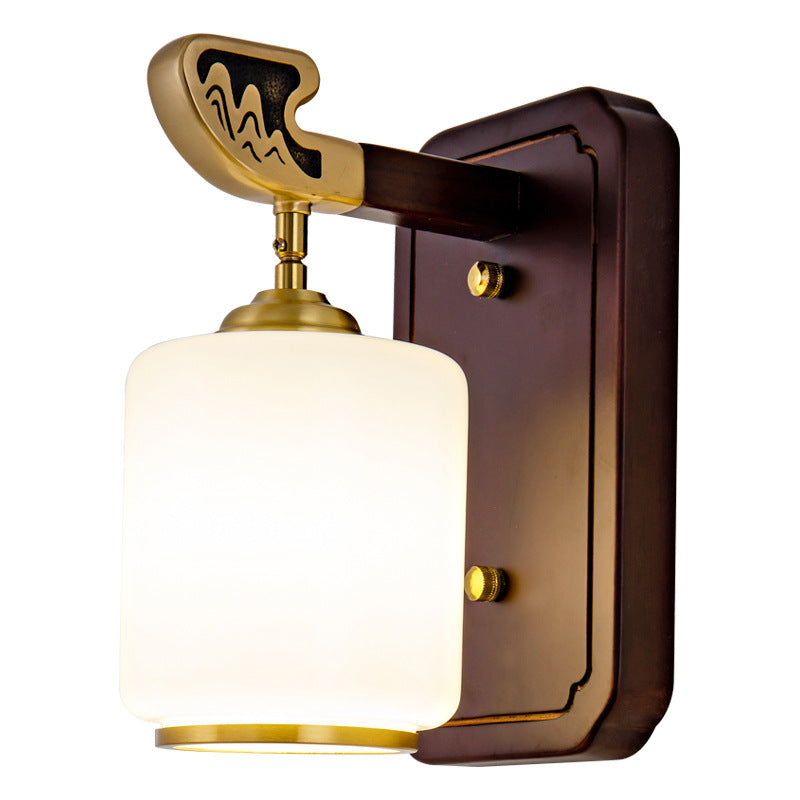 Lantern Shape Glass Lampshade Wall Lamp