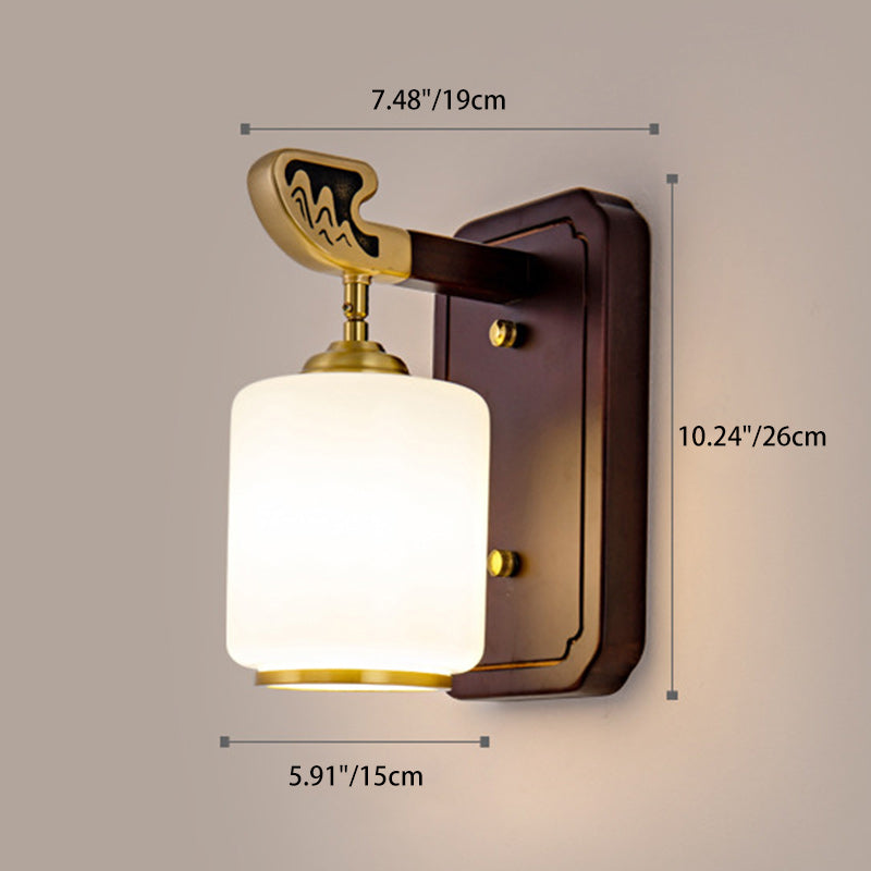 Lantern Shape Glass Lampshade Wall Lamp
