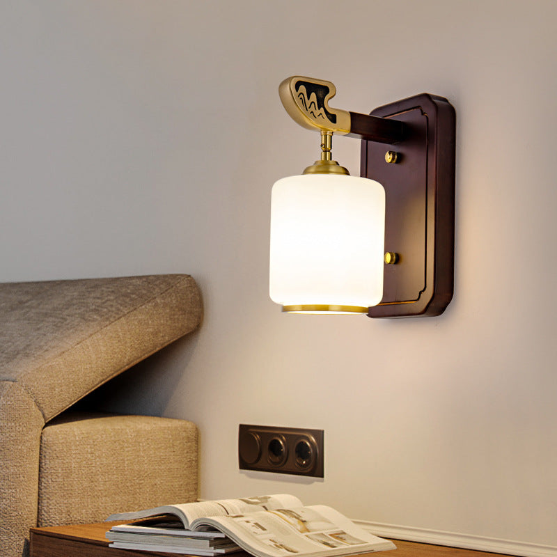 Lantern Shape Glass Lampshade Wall Lamp
