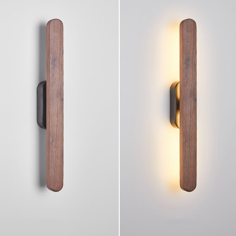 Long Strip Black Walnut Wall Lamp