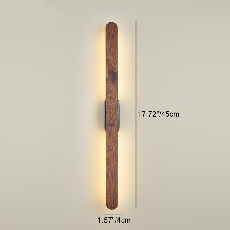 Long Strip Black Walnut Wall Lamp