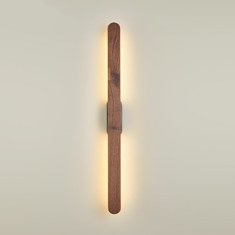 Long Strip Black Walnut Wall Lamp