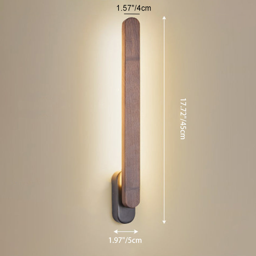 Long Strip Black Walnut Wall Lamp