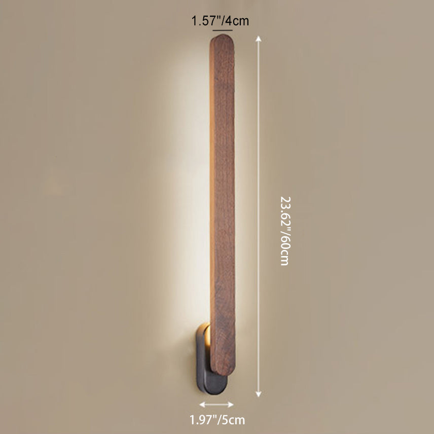 Long Strip Black Walnut Wall Lamp