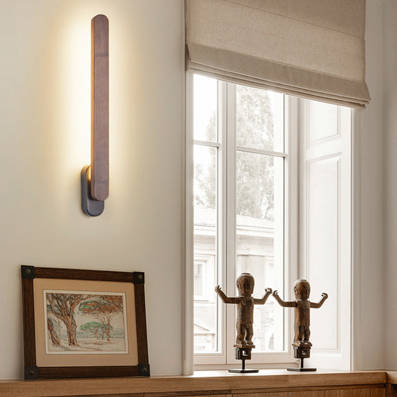 Long Strip Black Walnut Wall Lamp