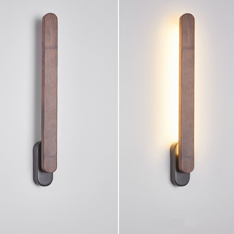 Long Strip Black Walnut Wall Lamp