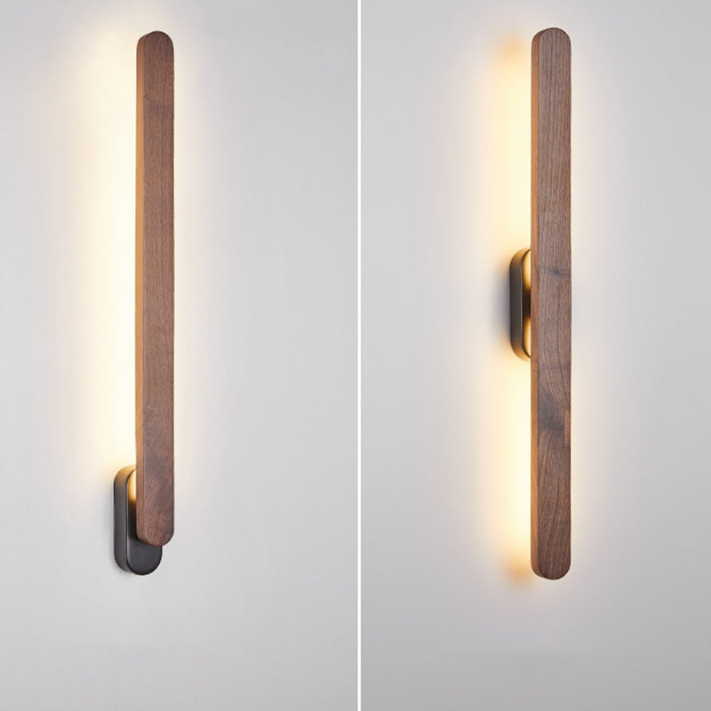 Long Strip Black Walnut Wall Lamp