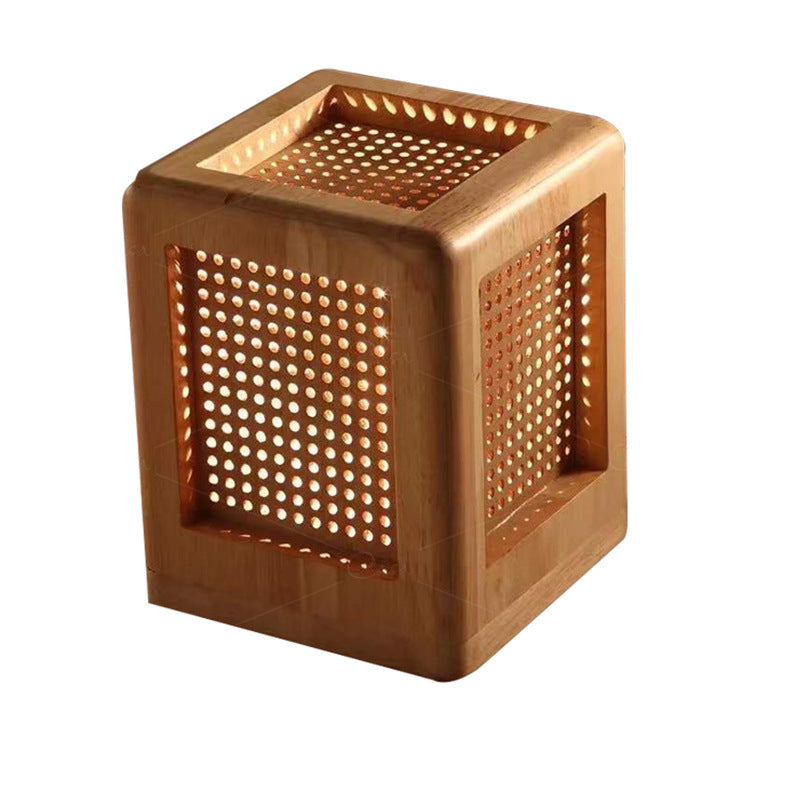 Square Cube Hole Rubber Table Lamp