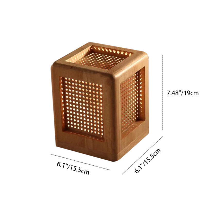 Square Cube Hole Rubber Table Lamp