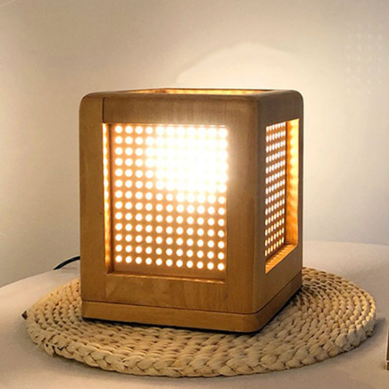 Square Cube Hole Rubber Table Lamp