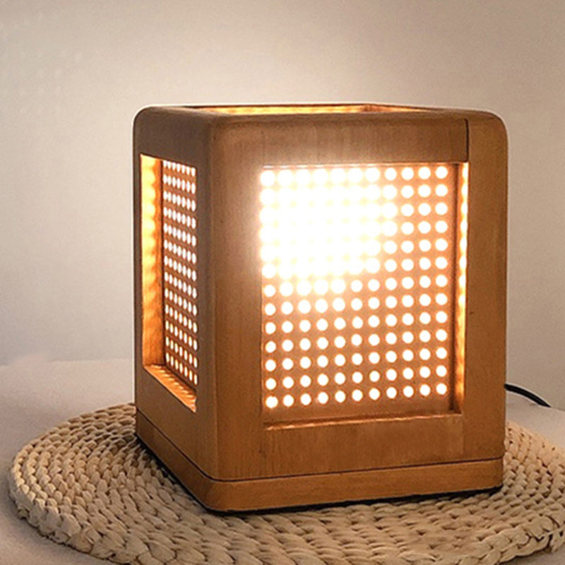 Square Cube Hole Rubber Table Lamp