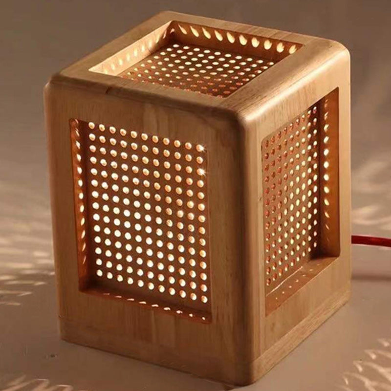 Square Cube Hole Rubber Table Lamp