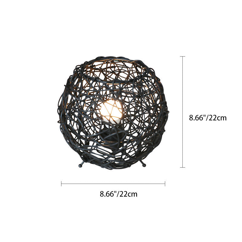 Rattan Weaving Bird's Nest Table Lamp