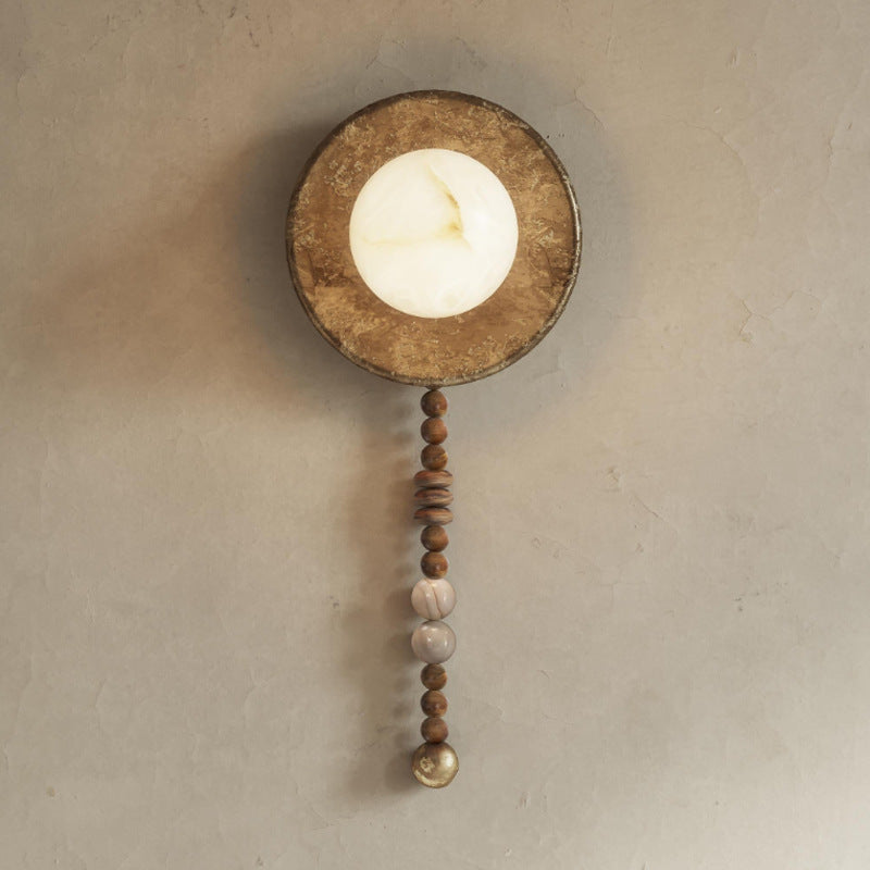Round Beads Imitation Marble Wall Lamp