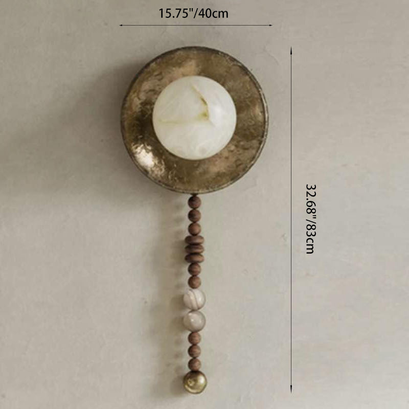 Round Beads Imitation Marble Wall Lamp