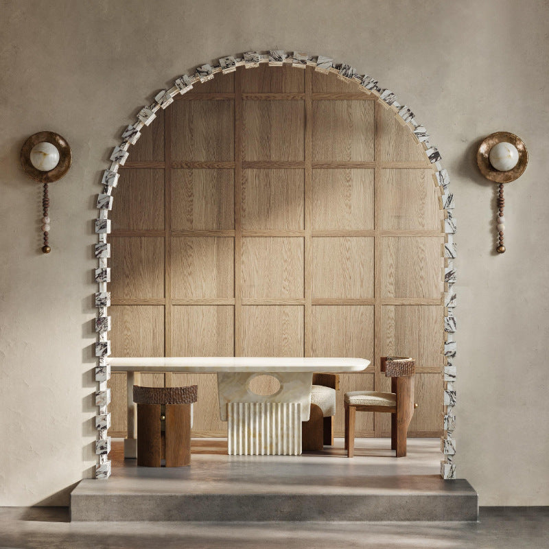 Round Beads Imitation Marble Wall Lamp