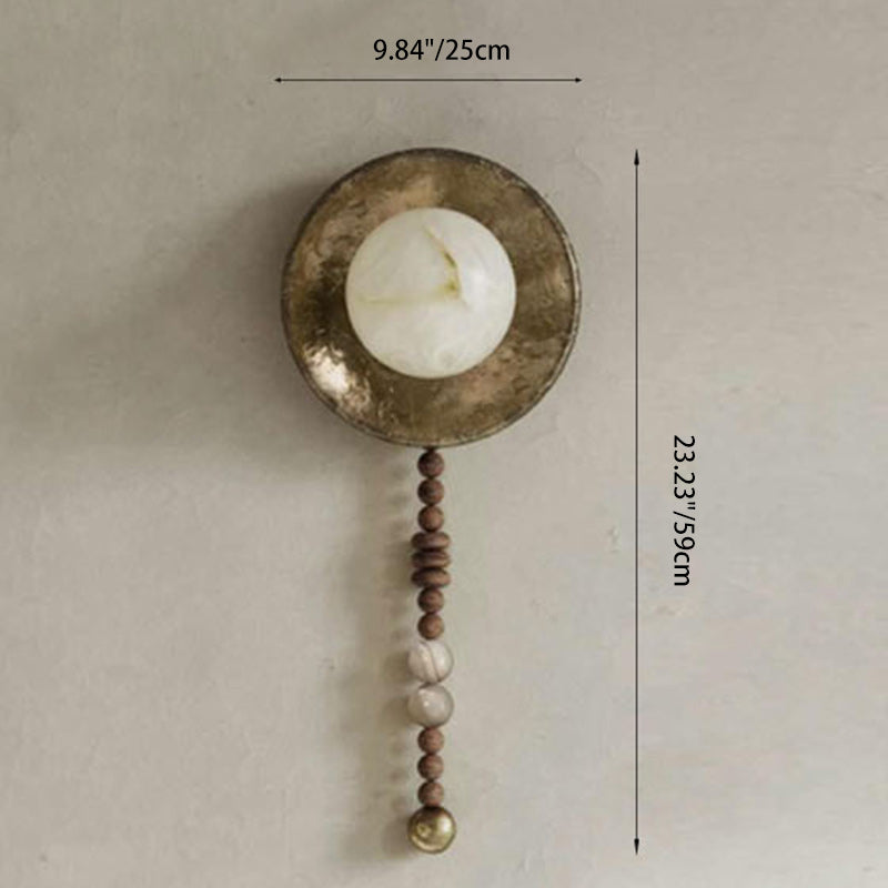 Round Beads Imitation Marble Wall Lamp