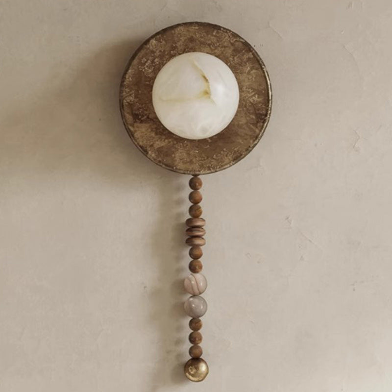 Round Beads Imitation Marble Wall Lamp