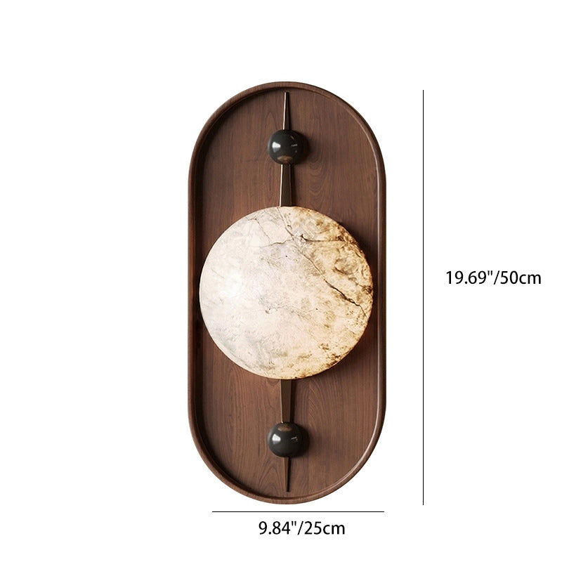 Round Semicircular Imitation Marble Wall Lamp