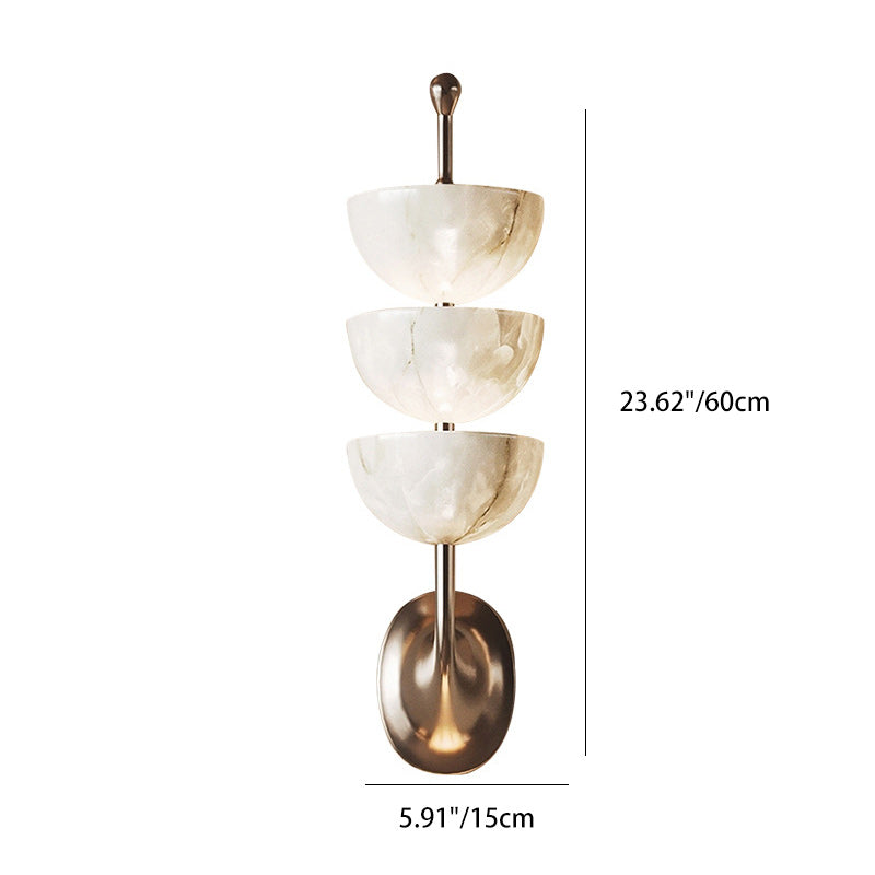 Round Semicircular Imitation Marble Wall Lamp
