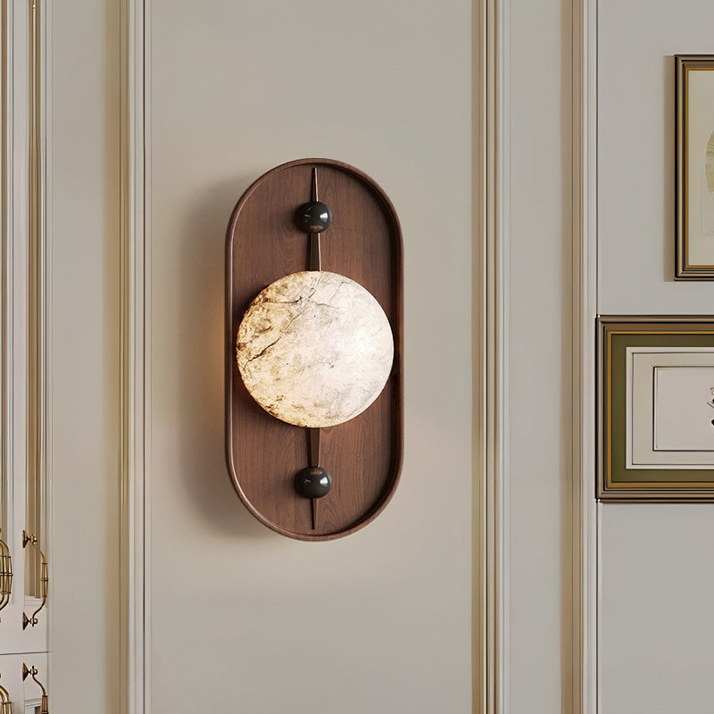Round Semicircular Imitation Marble Wall Lamp