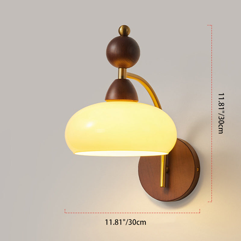 Round Glass Lampshade Ash Wall Lamp