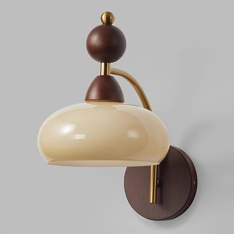 Round Glass Lampshade Ash Wall Lamp