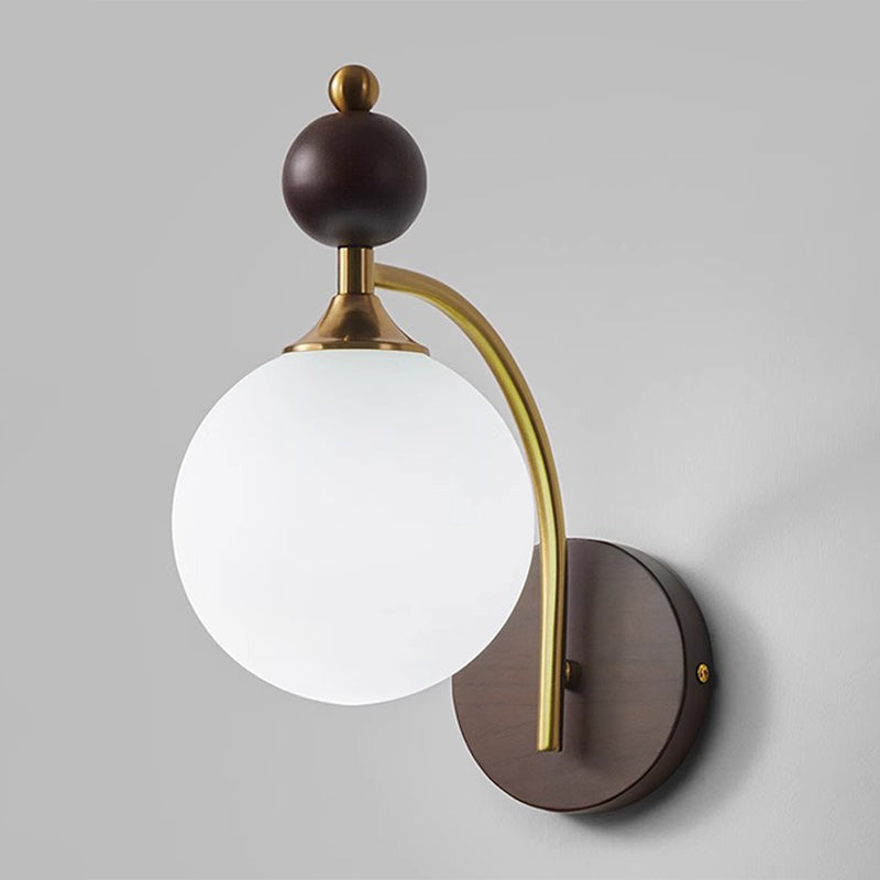 Round Glass Lampshade Ash Wall Lamp