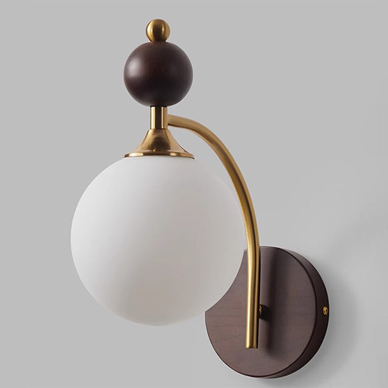 Round Glass Lampshade Ash Wall Lamp