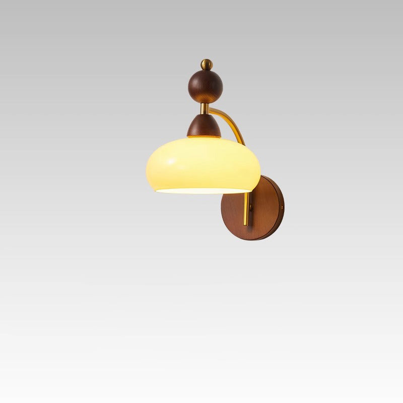 Round Glass Lampshade Ash Wall Lamp
