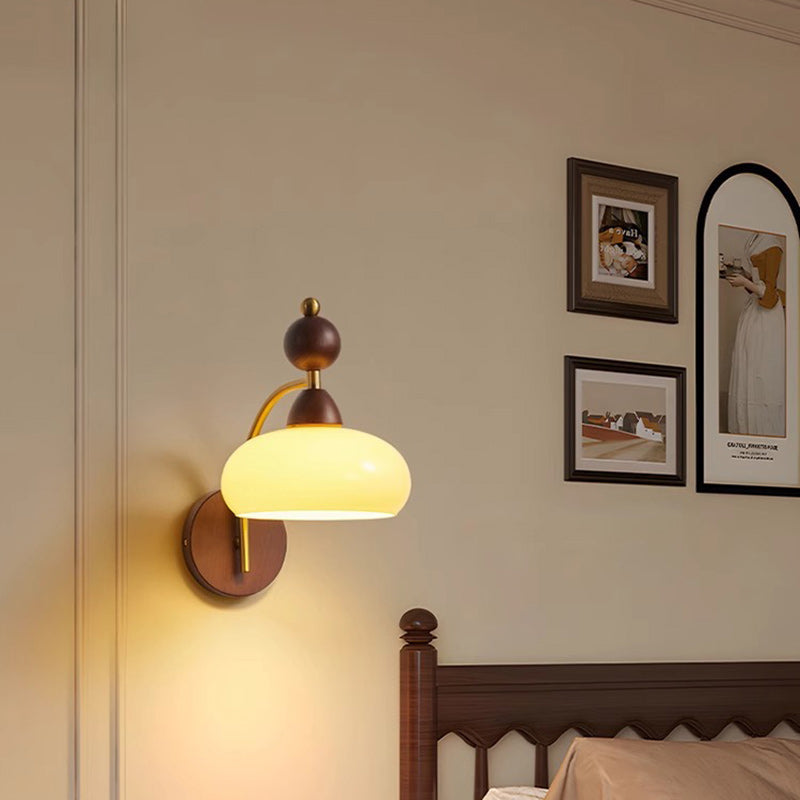 Round Glass Lampshade Ash Wall Lamp