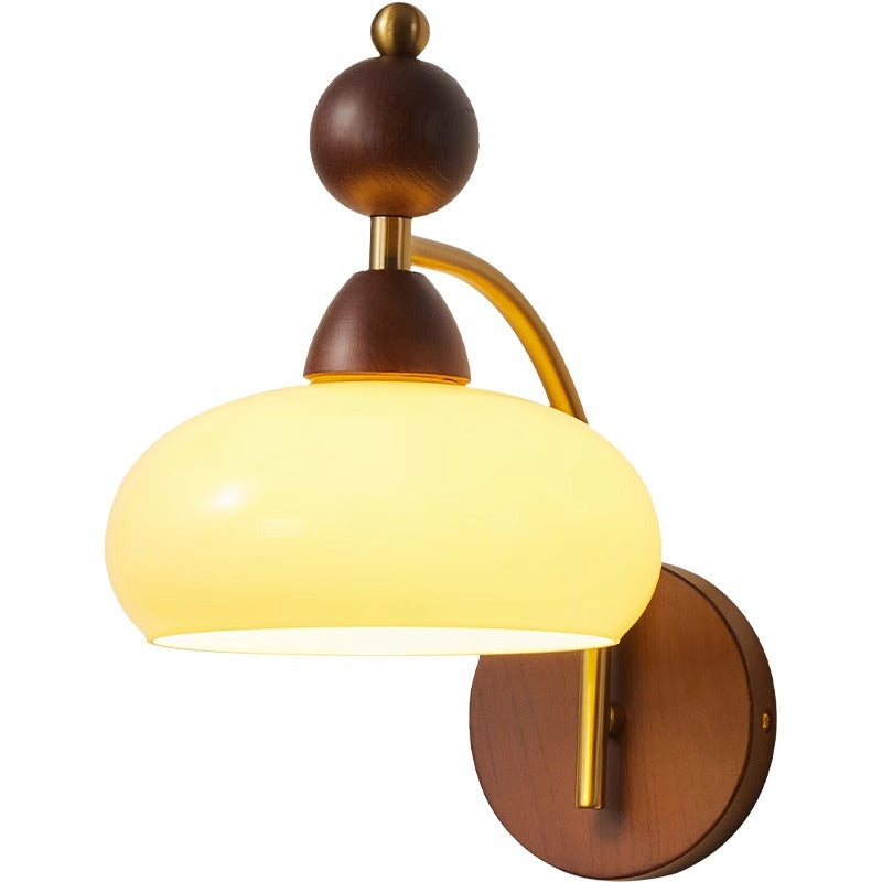 Round Glass Lampshade Ash Wall Lamp