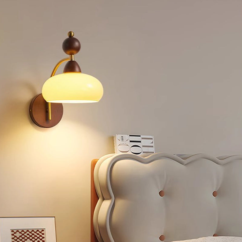 Round Glass Lampshade Ash Wall Lamp